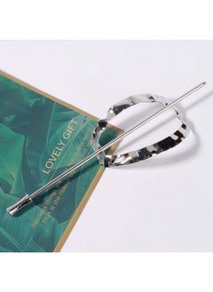 Yheakne Metal Hair Slide Clip Barrette Silver Geometric Hair Holder Clip Pin Vintage Hair Slide Pin Bun Holder Alloy Hair Clip Decorative Hair Accessories For Women And Girls (Silver)  - Image 3
