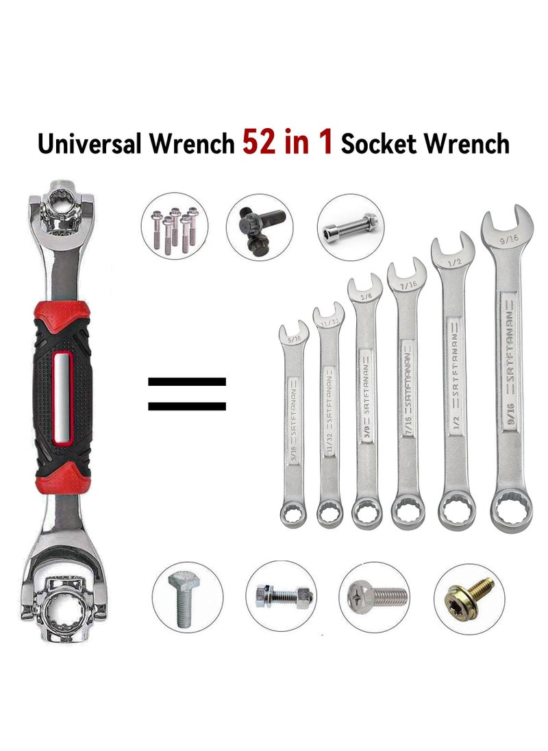 Excefore 52 in 1 Universal Socket Spanner Wrench, 2024 Upgrade Multi-Functional Double-Ended Wrench Set with Magnetic and 360 Rotating Head, Adjustable Spanner Tool for Home and Car Repair  - Image 2