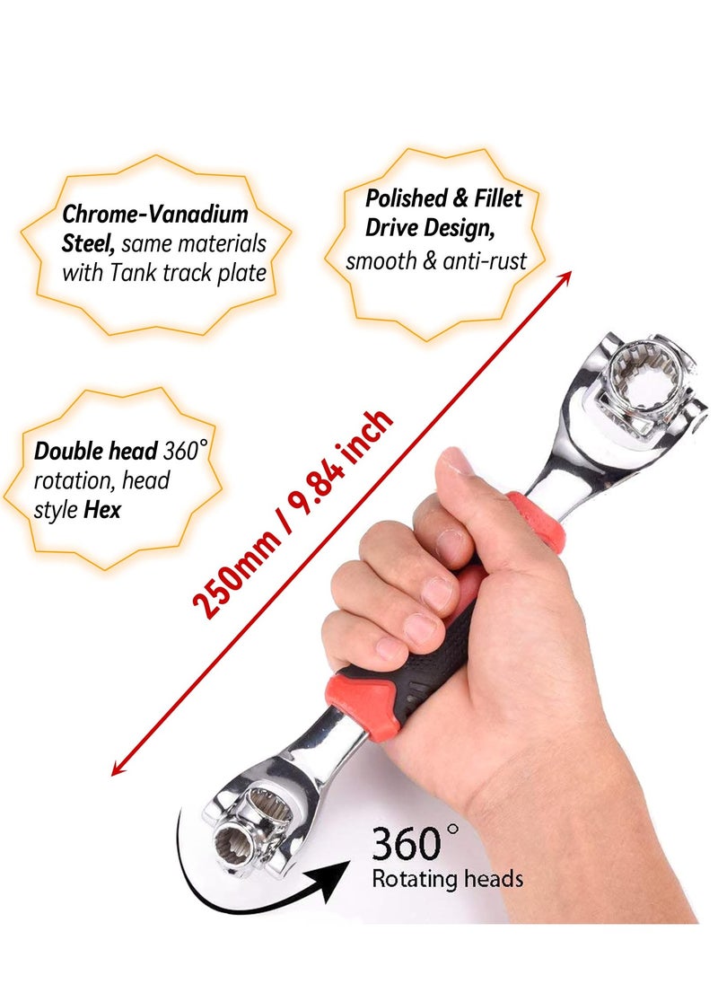 Excefore - 52 in 1 Universal Socket Spanner Wrench, 2024 Upgrade Multi-Functional Double-Ended Wrench Set with Magnetic and 360 Rotating Head, Adjustable Spanner Tool for Home and Car Repair - Image 1