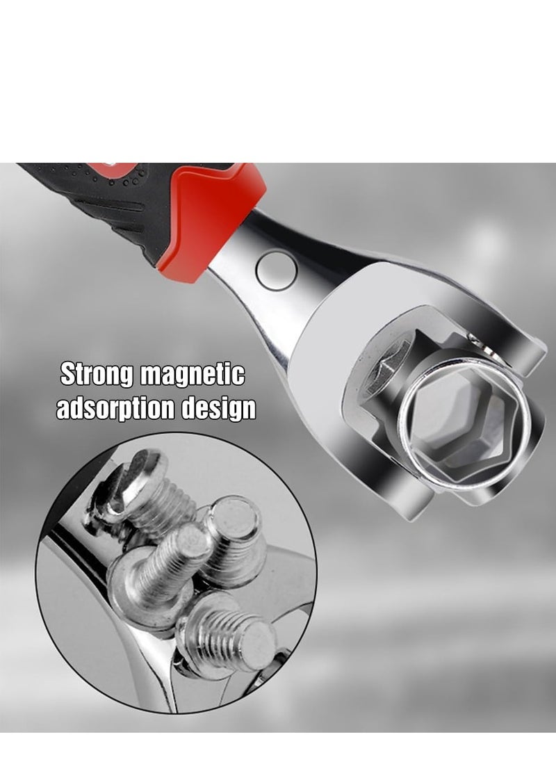 Excefore 52 in 1 Universal Socket Spanner Wrench, 2024 Upgrade Multi-Functional Double-Ended Wrench Set with Magnetic and 360 Rotating Head, Adjustable Spanner Tool for Home and Car Repair  - Image 4