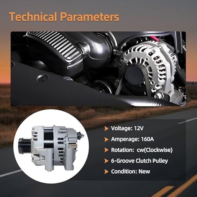 tiubvfdd Alternator Replacement New For 2015-2017 Chrysler 200, 2015-2022 Ram ProMaster City, 2014-2019 Jeep Cherokee, 2017-2022 Jeep Compass, 2015-2021 Jeep Renegade - Replaces 56029624AB, 56029624AC - Image 4