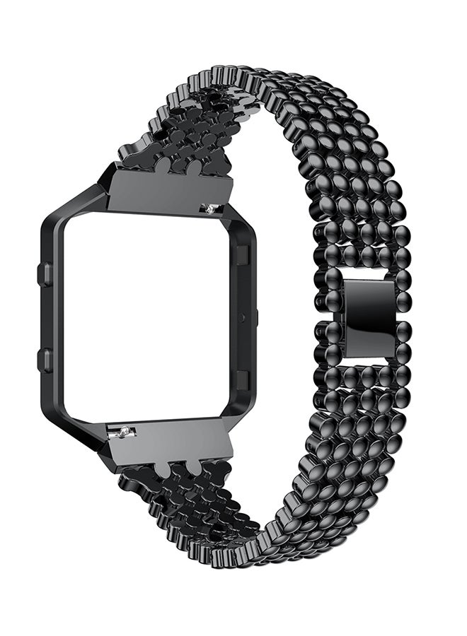 ISank Replacement Smart Watch Band With Frame For Fitbit Blaze Black - Image 1