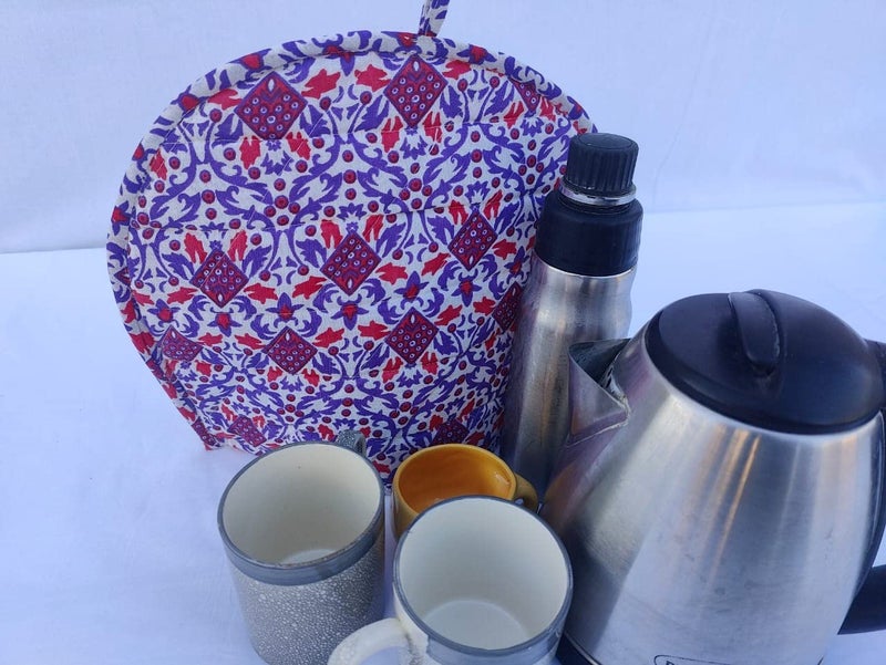 Malan Bai Mandala Tea Cozy Cover Hand Block Winter Tea Cozy Cotton Tea Kettle Warmer Pot Cover Hot Coffee Cover Handamde Kitchen Décor Brand: Malan Bai - Image 2