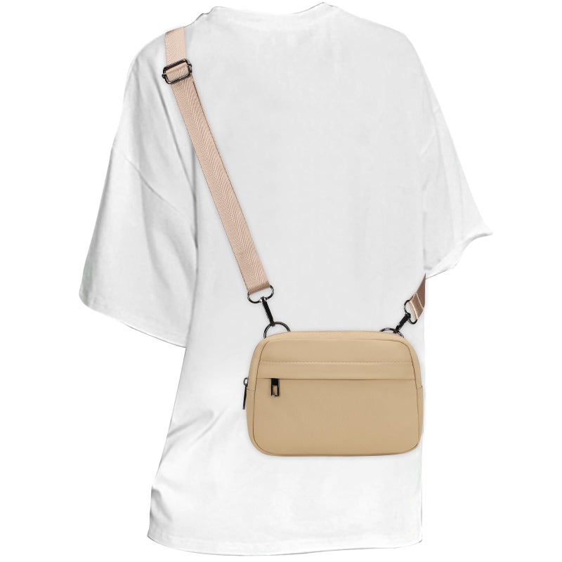 MAXTOP Small Crossbody Bags for Women with Detachable Strap Fanny Packs for Women Sling Cross Body Purse for Travel Essentials Khaki - Image 1
