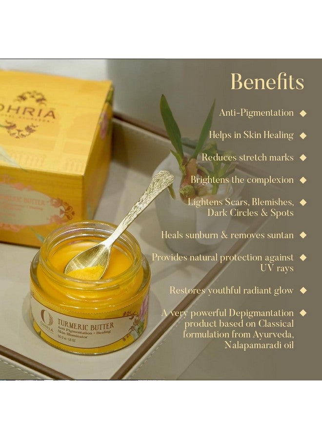OHRIA Ayurveda Turmeric Butter | Healing & Skin Illuminator| With Nalpamaradi Oil, Turmeric & Sandalwood | Suitable For All Skin Types - 25G - Image 3