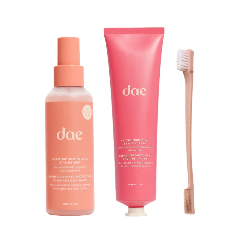 DAE Cactus Fruit 3-1 Styling Cream, Dry Heat Mist & Vegan Brush - Image 1