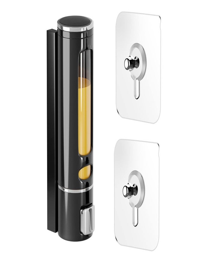 EVGREF Plastic Liquid Soap Dispenser 400 Ml Black(Set Of 1) And Adhesive Non-Drilling Wall Hook(2 Pieces) - Image 1