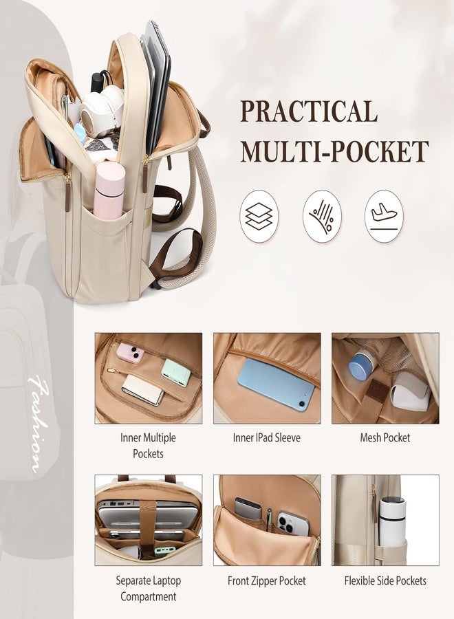 GOLF QUALITY Travel Backpack for Women Waterproof Carry On Bag Business Weekender Hiking Multilayer Laptop Bag,16 Inch, B-apricot, 16Inch - Image 2