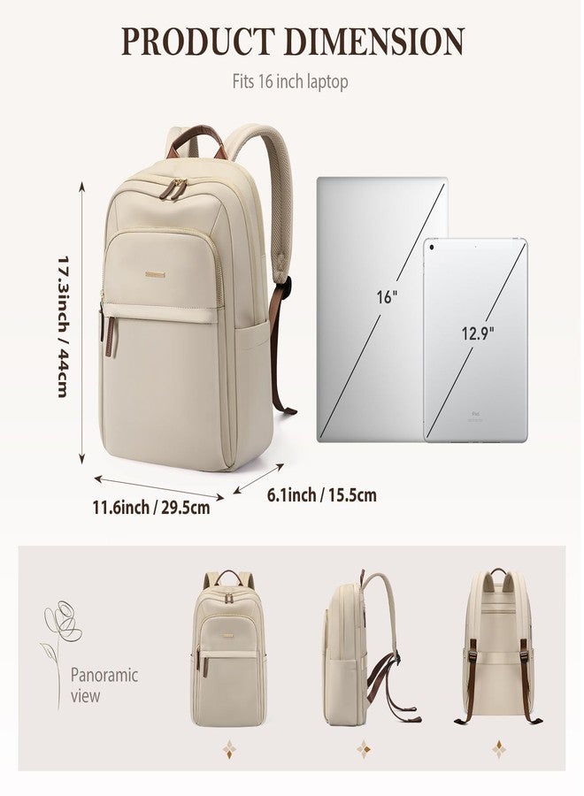 GOLF QUALITY Travel Backpack for Women Waterproof Carry On Bag Business Weekender Hiking Multilayer Laptop Bag,16 Inch, B-apricot, 16Inch - Image 4