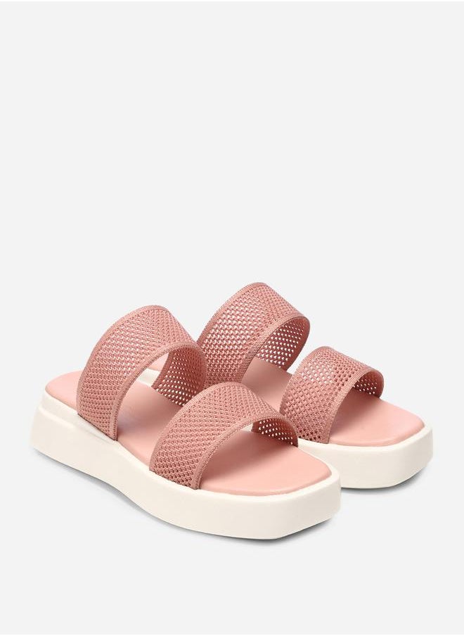GNIST - Textured Double Strap Flatform Sandals by Styli - Image 1