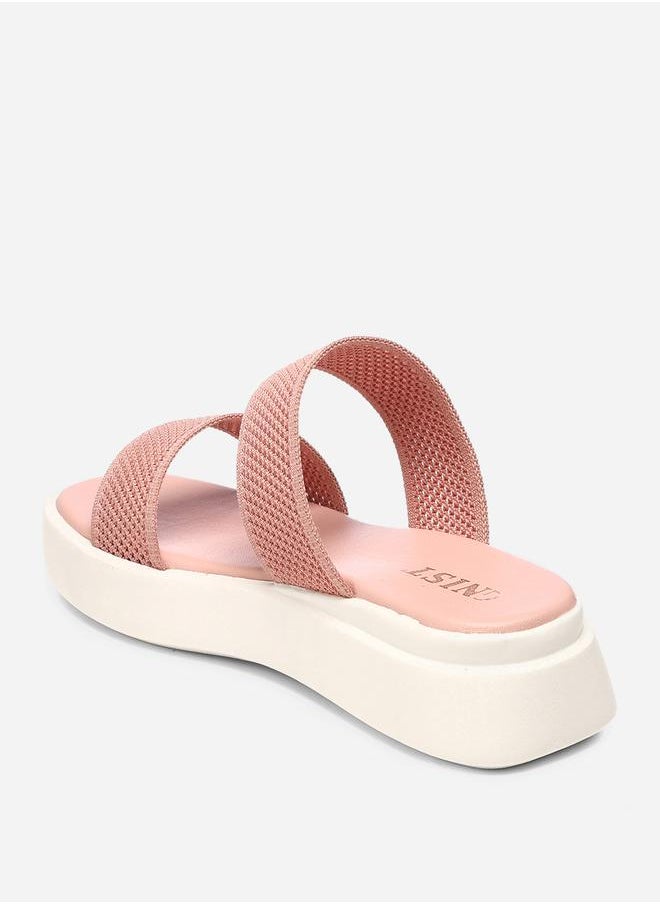 GNIST - Textured Double Strap Flatform Sandals by Styli - Image 1