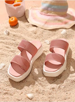 GNIST Textured Double Strap Flatform Sandals by Styli  - Image 3