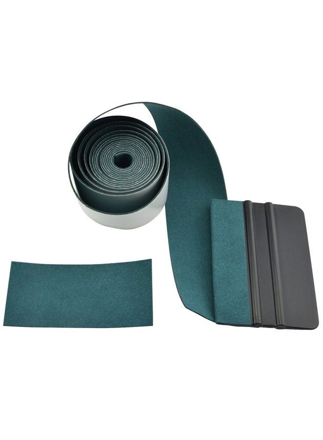 FOSHIO Micro Fiber Felt for Squeegee Edge Wrapping 2 Meters Length - Dark Green Suede Felt to Cover The Edges of Hard Card Squeegees - Image 1