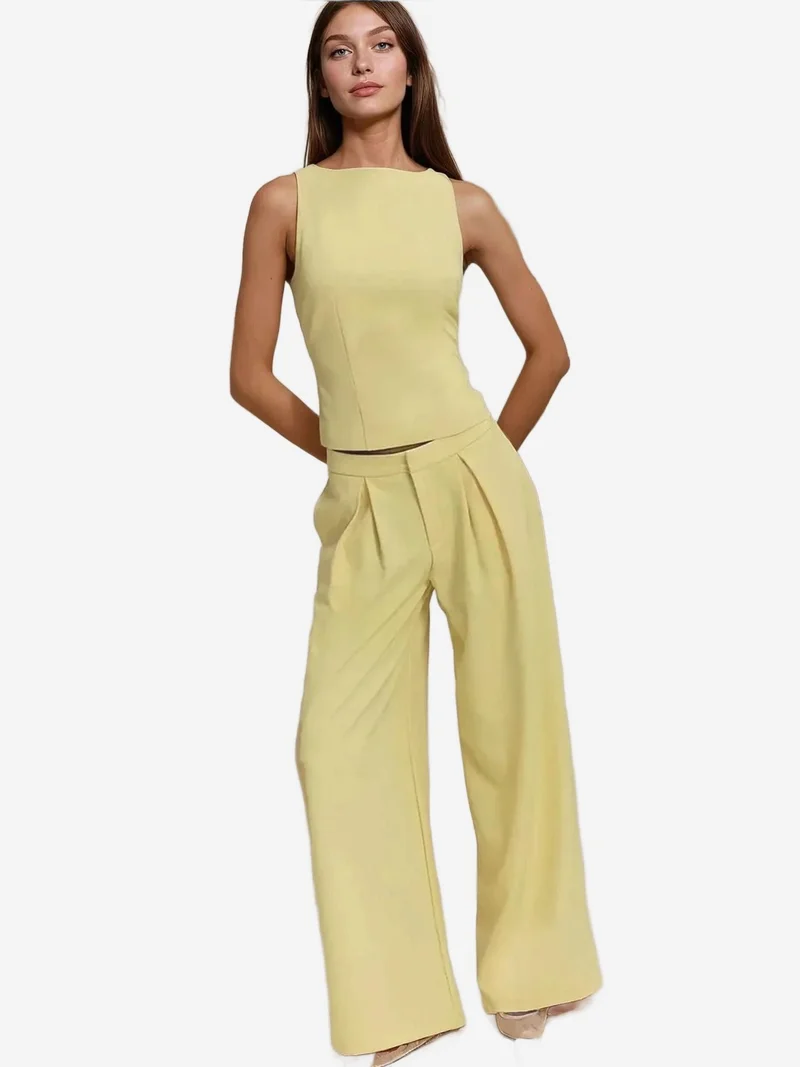 HICCUP Fitted Crew Neck Sleeveless Top