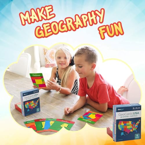Geotoys بطاقات جغرافيا جيتويز جيوكاردز الولايات المتحدة الأمريكية - لعبة بطاقات جغرافية للأطفال وألعاب عائلية للتعليم المنزلي والسفر - بطاقات الولايات والعواصم - ألعاب ممتعة للأطفال من عمر 4 سنوات وما فوق - Image 5