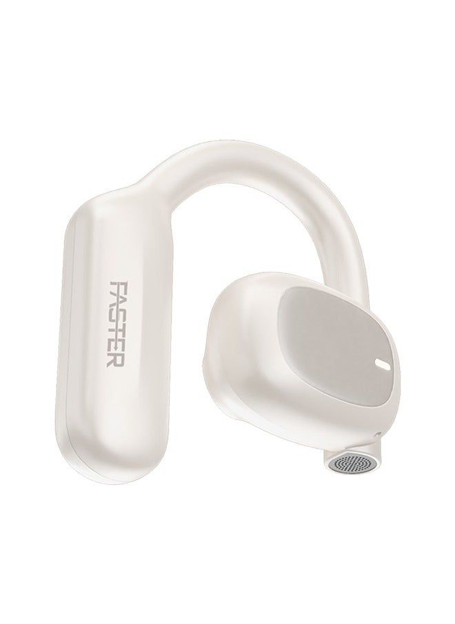 Faster - ArcX Over Ear Wireless Earbuds with Noise Cancellation (ENC) - 40 Hours Playback with Bluetooth 5.3 - HiFi Stereo Sound - Sports Earhooks Bluetooth Earphones - For Exercise, Gym - Compatible with iPhone & Android (White) - Image 1