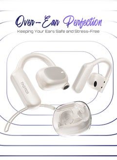 Faster ArcX Over Ear Wireless Earbuds with Noise Cancellation (ENC) - 40 Hours Playback with Bluetooth 5.3 - HiFi Stereo Sound - Sports Earhooks Bluetooth Earphones - For Exercise, Gym - Compatible with iPhone & Android (White)  - Image 2
