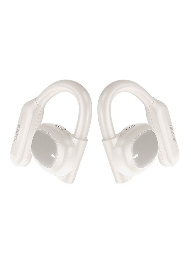 Faster - ArcX Over Ear Wireless Earbuds with Noise Cancellation (ENC) - 40 Hours Playback with Bluetooth 5.3 - HiFi Stereo Sound - Sports Earhooks Bluetooth Earphones - For Exercise, Gym - Compatible with iPhone & Android (White) - Image 1