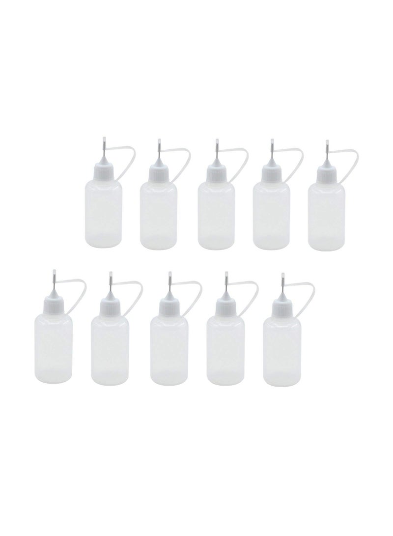 10 قطع 10 مل زجاجة تطبيق طرف إبرة دقيقة زجاجة تطبيق الغراء أداة لف الورق DIY زجاجة دقيقة زجاجة إبرة زجاجة ضغط - Image 1