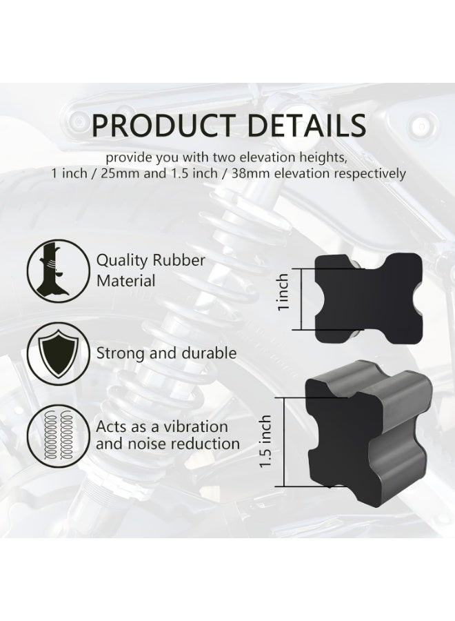 4PCS Rubber Coil Spring Spacers,Heavy Duty Front Coil Spring Booster Kit for 1 to 1.5 Coil Spring Lift,Universal Rubber Lift Blocks Car Accessories for Most Cars Trucks SUVs - Image 3