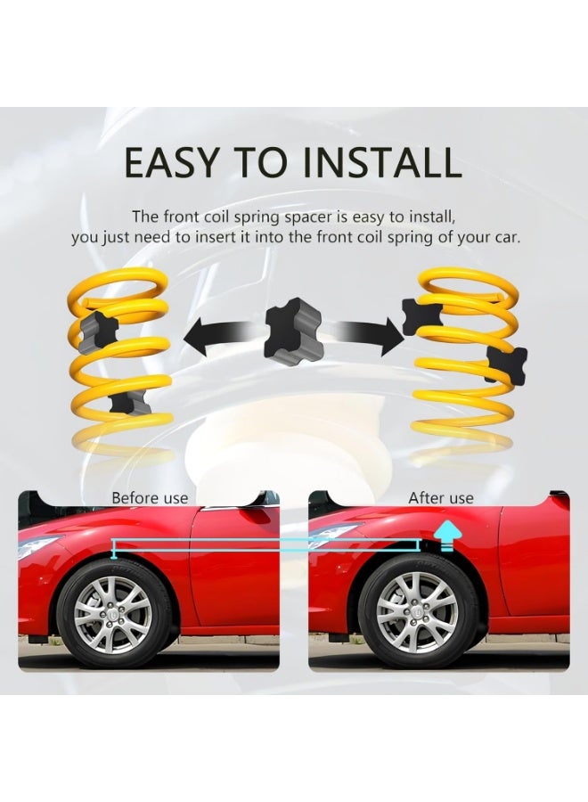 4PCS Rubber Coil Spring Spacers,Heavy Duty Front Coil Spring Booster Kit for 1 to 1.5 Coil Spring Lift,Universal Rubber Lift Blocks Car Accessories for Most Cars Trucks SUVs - Image 5