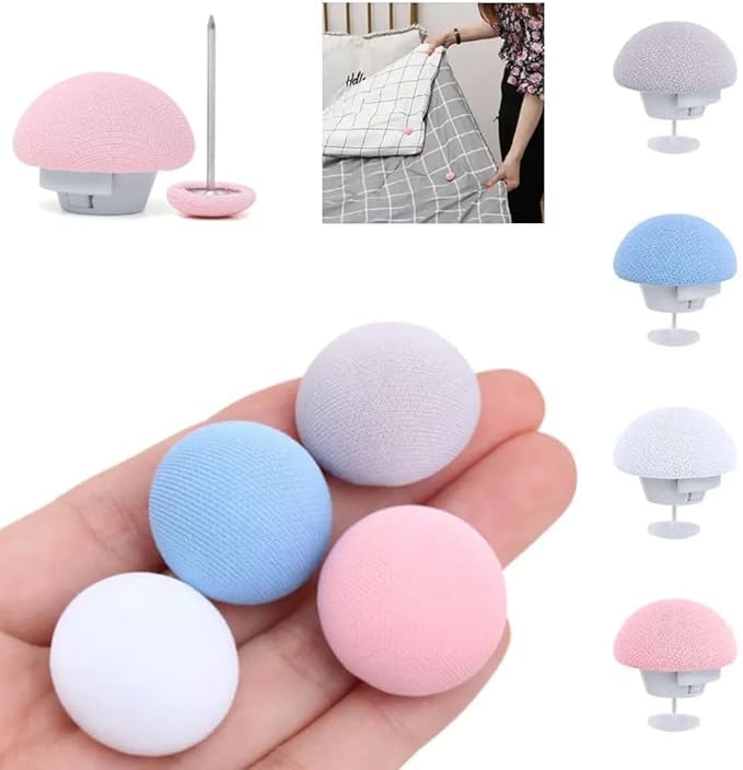 CLICKSWIFT CLICKSWIFT Bedsheet Mushroom Quilt Clip Anti-Slip Blanket Buckles Duvet Cover Fastener Clip One Key to Unlock Quilt Holder Fixator Grippers 4 Pcs Random Color - Image 1