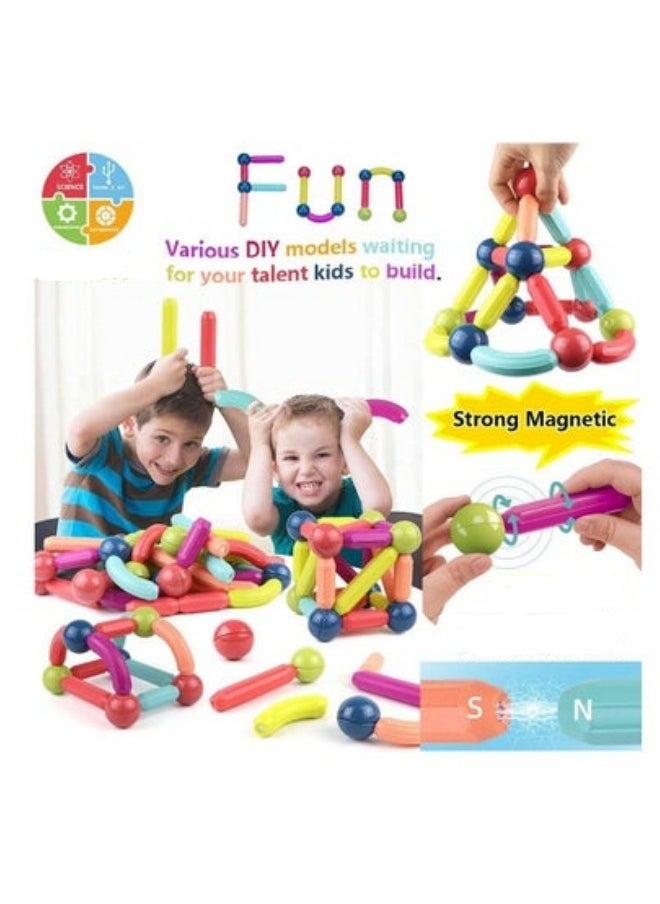 36 Pieces Of Magnetic Building Sticks Blocks Toy Set Preschool Learning Educational Autism Toys for 3 + Years OldSafe Material Creativity Kids Toys  - Image 5