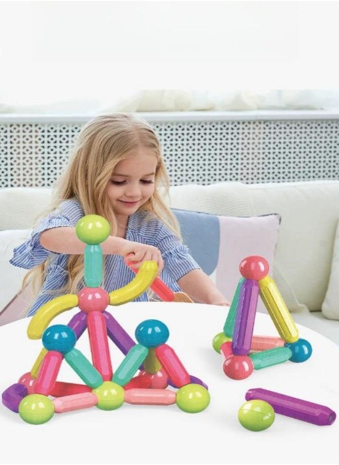 36 Pieces Of Magnetic Building Sticks Blocks Toy Set Preschool Learning Educational Autism Toys for 3 + Years OldSafe Material Creativity Kids Toys  - Image 2