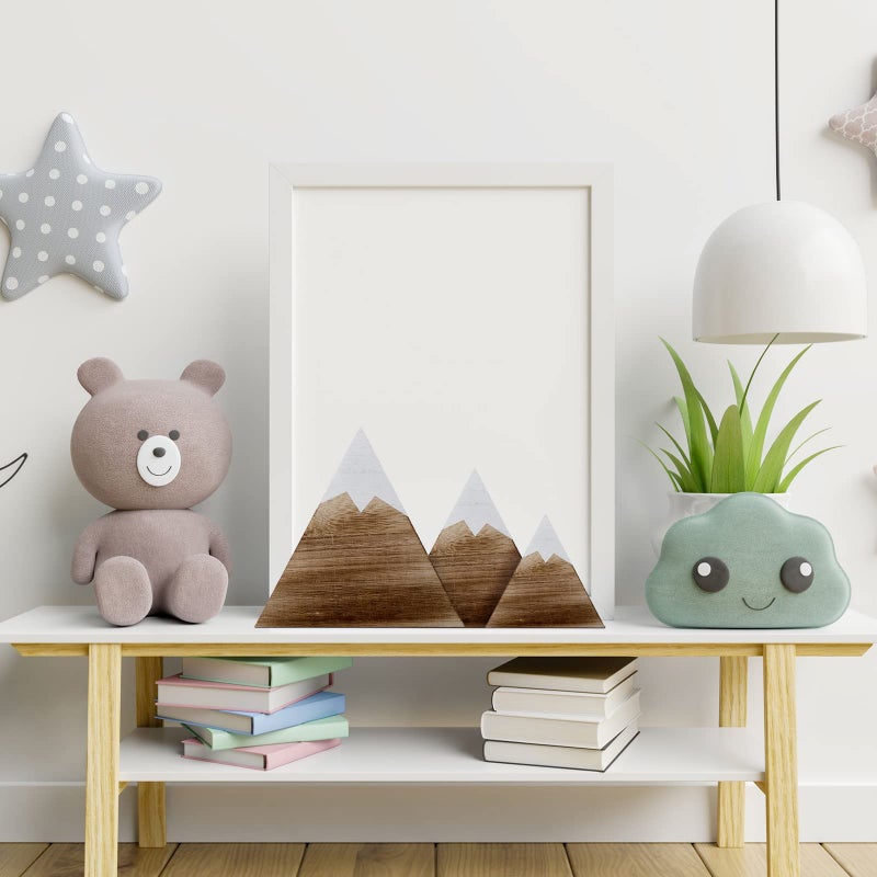 Maitys 3 Pcs 3 Size Mountain Shelf Decor Mountain Wooden Sign Farmhouse Wood Mountain Decor Woodland Nursery Decor Travel Adventure Mountain Table Centerpiece for Home(Dark Brown) - Image 5