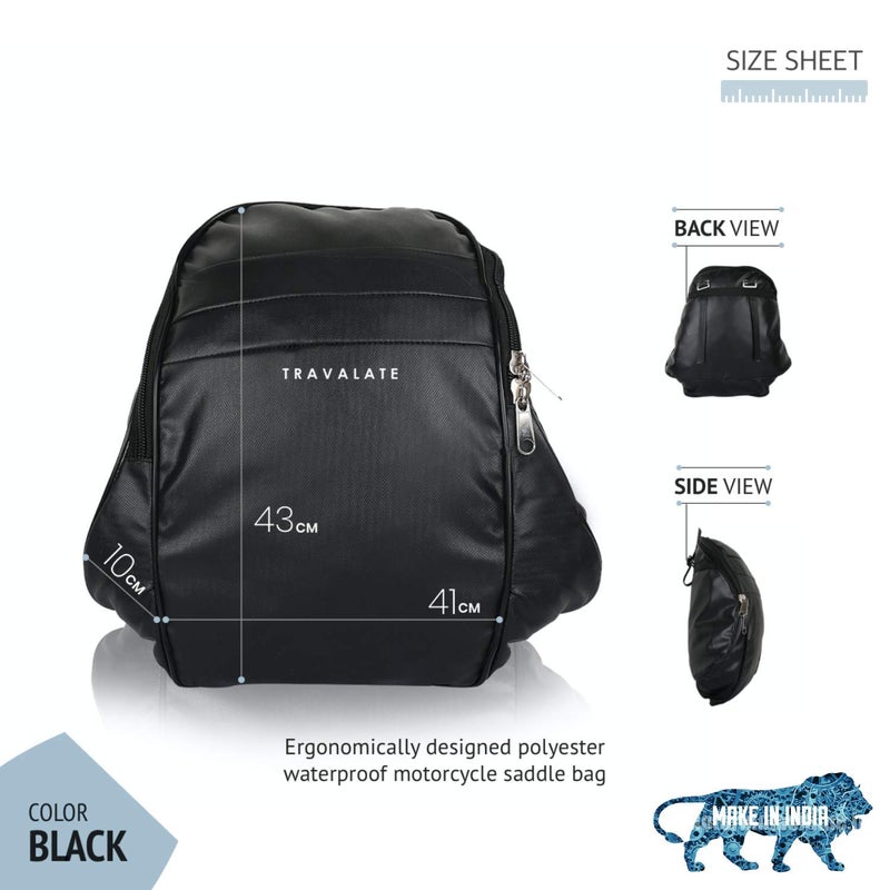 TRAVALATE® Polyester Water-Resistant Motorcycle Saddle Bag, Universal Side Bag/Saddle/Travel Bag/Carrier for All Bike - Image 2