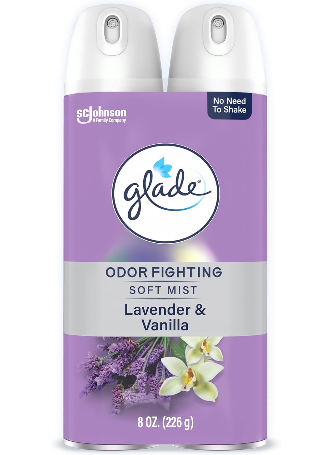 Glade Glade Air Freshener Room Spray Lavender  Vanilla Scent Odor Fighting to Deliver Long Lasting Freshness 8 Oz 2 Count  - Image 1