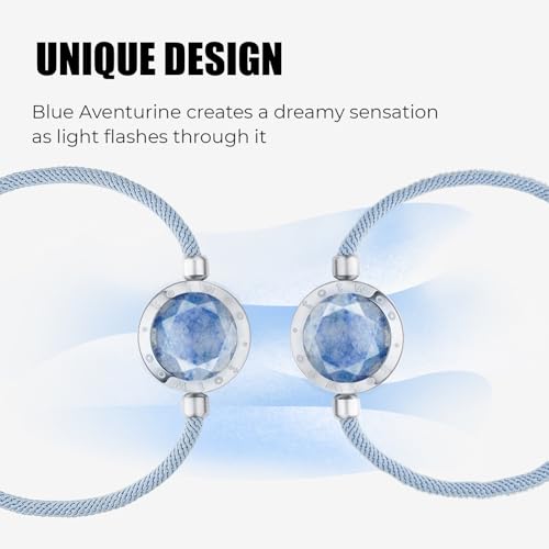 TOTWOO Azure Dream 2.0 Touch Bracelets with Blue Aventurine| Long Distance Touch Bracelet for Couples, Vibration & Light up for Lovers | Long Distance Unique Relationship Gifts for Girlfriend - Image 4