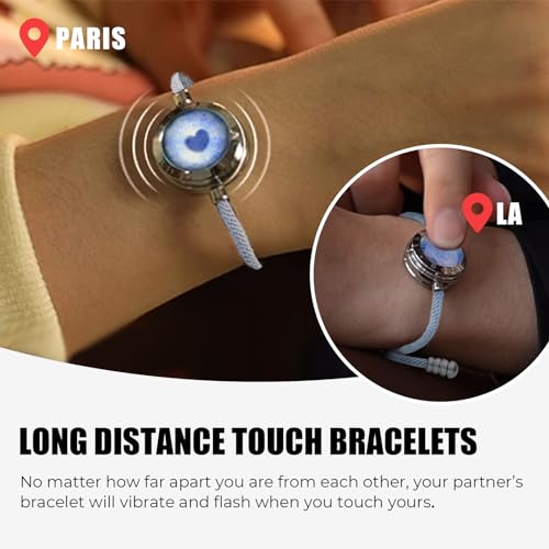 TOTWOO Azure Dream 2.0 Touch Bracelets with Blue Aventurine| Long Distance Touch Bracelet for Couples, Vibration & Light up for Lovers | Long Distance Unique Relationship Gifts for Girlfriend - Image 2
