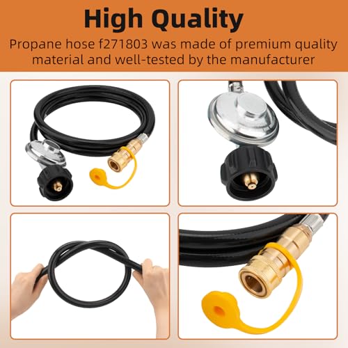 Apopip F271803 Propane Hose with Regulator for Big Buddy Indoor Outdoor Heater Generator Gas Grill Or Fire Pit, QCC1 Propane Tank Connection x 3/8 inch Female Quick Connect 6 Feet - Image 4