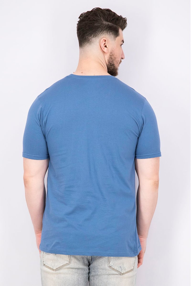 DIFUZED Men Crew Neck Short Sleeve Graphic T-shirt, Blue - Image 2