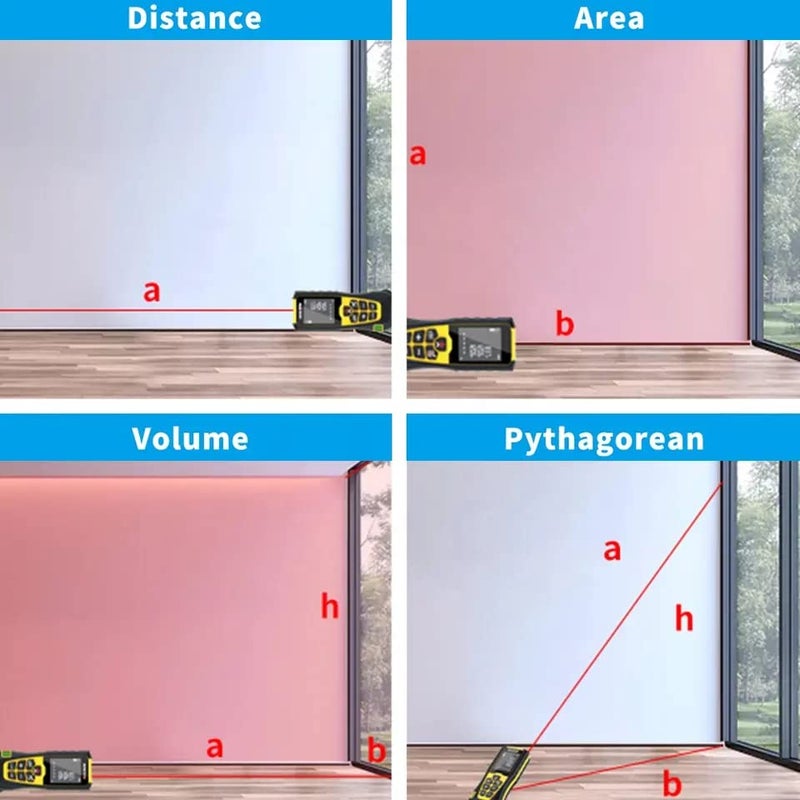 XPR3SS 50 Meters(164 feet) Green Beam Laser Distance Meter Rangefinder Handheld High-Precision Green Laser Measuring Distance Meter Electronic Ruler Portable Digital Measuring Device - Image 2