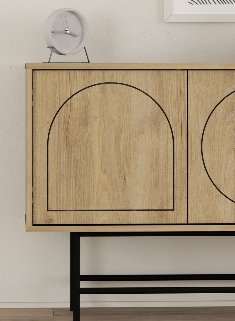 Mourah Home كونسول مورا هوم جوجي أسود حريري / بلوط - Image 2