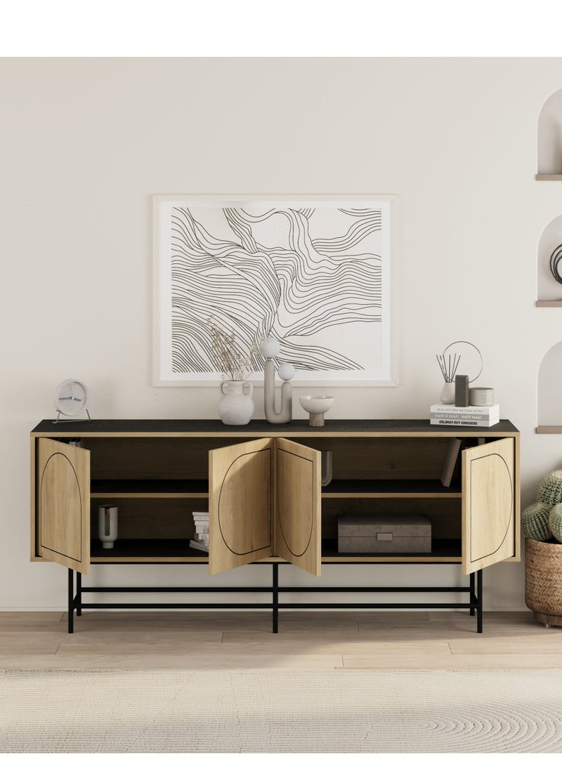 Mourah Home كونسول مورا هوم جوجي أسود حريري / بلوط - Image 3