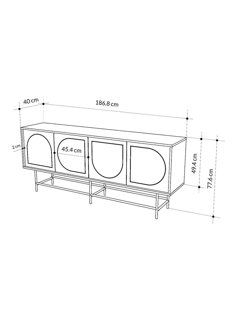 Mourah Home كونسول مورا هوم جوجي أسود حريري / بلوط - Image 4