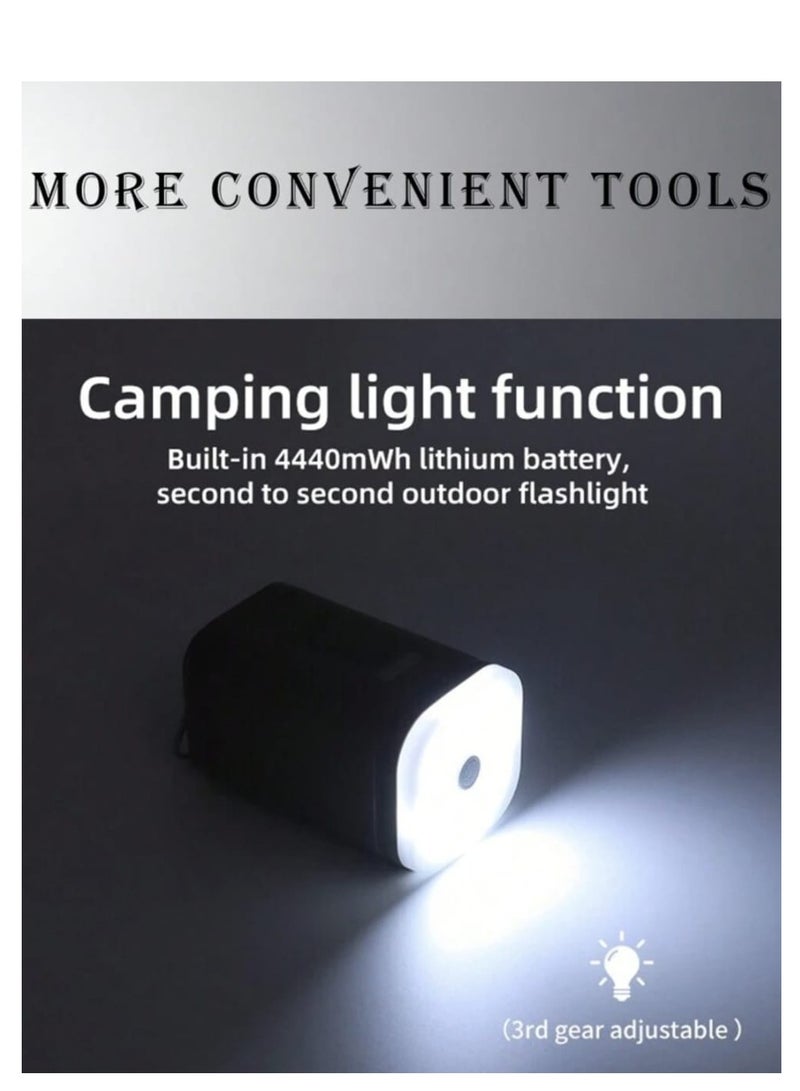 Portable multi-function air pump - safe and durable, smart lock anti-misstart, overheating protection, unique color is loved by young people. USB with 2-level brightness emergency light, tent hangin  - Image 5