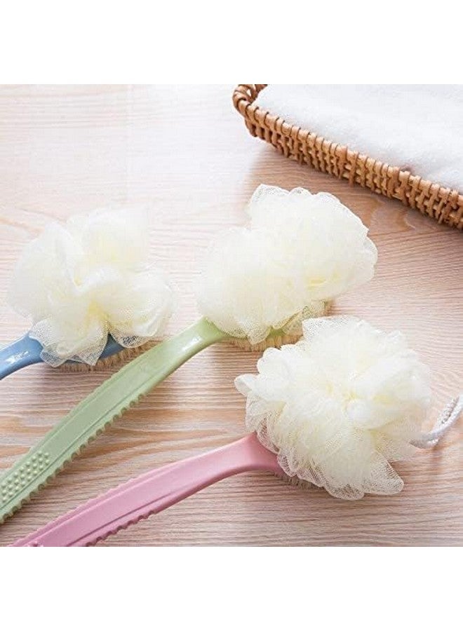 Pamidhar Bath Brush with 2-in-1 Bristles and Loofah, Shower Brush Back Scrubber, Shower Body Brush with Curved Long Handle, for Wet or Dry, Men and Women (Multicolor) (Pack of 1) - Image 5