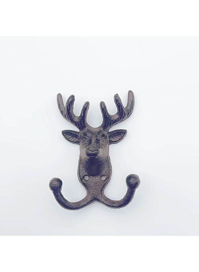 Vintage Deer Antler S Shaped Wall Hook Rustic Double Coat Rack Heavy Duty Home Accent - Image 1