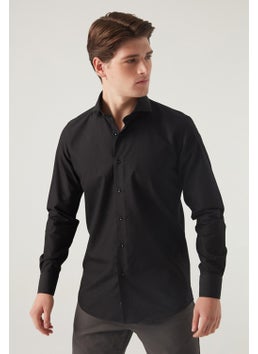 D'S DAMAT D'S Groom Slim Fit Black Italian Collar Shirt 2HF02ORT4185  - Image 3