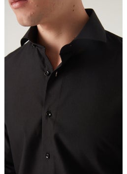 D'S DAMAT D'S Groom Slim Fit Black Italian Collar Shirt 2HF02ORT4185  - Image 4