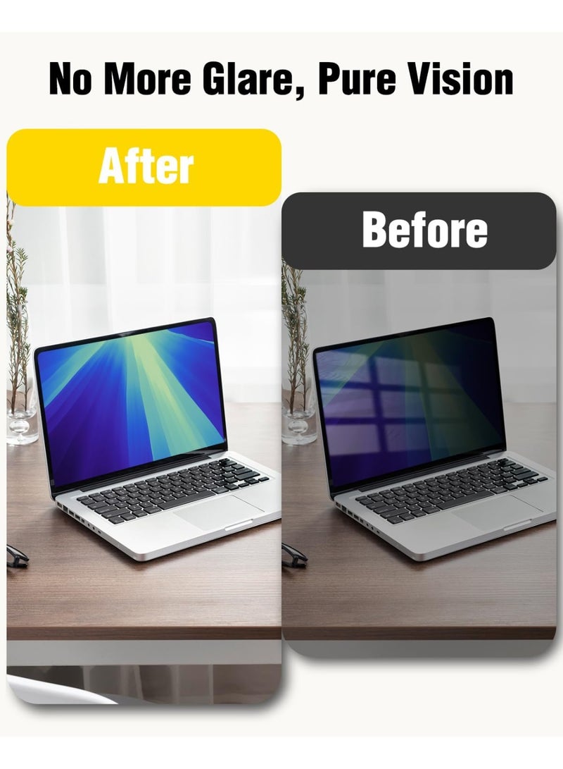 كيلا واقي شاشة مغناطيسي للخصوصية متوافق مع ماك بوك برو 16 بوصة (2021-2024، M1، M2، M3، M4 Pro/Max)، قابل للإزالة 360 درجة مضاد للتجسس ومضاد للضوء الأزرق ومضاد للوهج ودرع خصوصية الكمبيوتر المحمول - Image 4