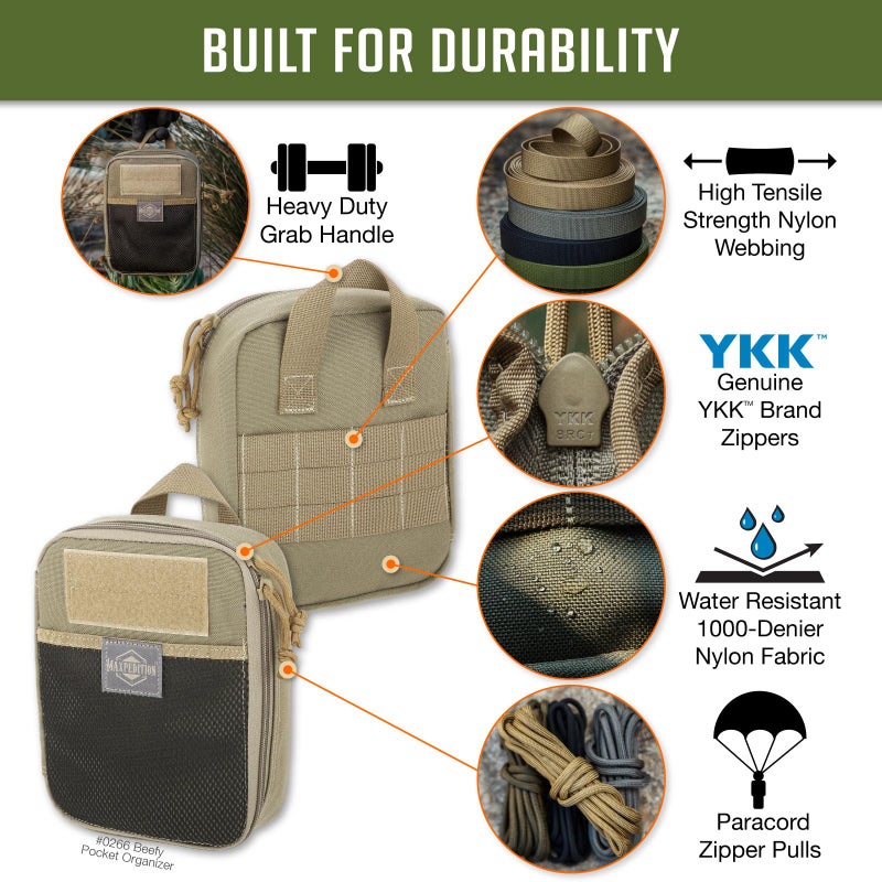 Maxpedition Beefy 2013 Pocket Organizer (Khaki) - Image 3