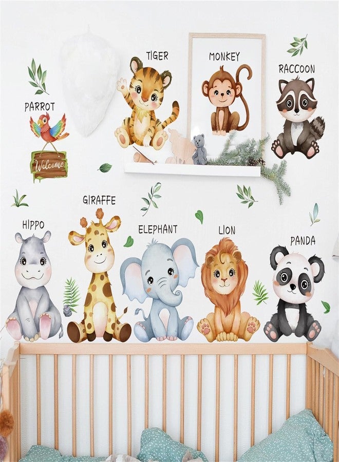 DREAM DECALS ديكور غرفة الأطفال برسومات حيوانات الغابة، ملصقات جدارية بتصاميم حيوانات لطيفة، ديكور جداري لغرفة الأطفال وغرفة المعيشة - Image 1