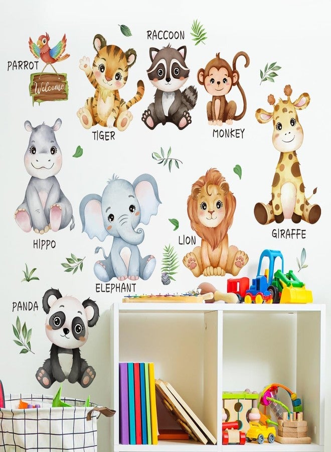 DREAM DECALS ديكور غرفة الأطفال برسومات حيوانات الغابة، ملصقات جدارية بتصاميم حيوانات لطيفة، ديكور جداري لغرفة الأطفال وغرفة المعيشة - Image 2
