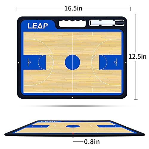 LEAP Basketball Coach Board Premium Coaches Clipboard Double Side Design with Full & Half Court and Dry Erase Marker Pen Coaching Board Great for Coaches Team, Community, High School Team - Image 5