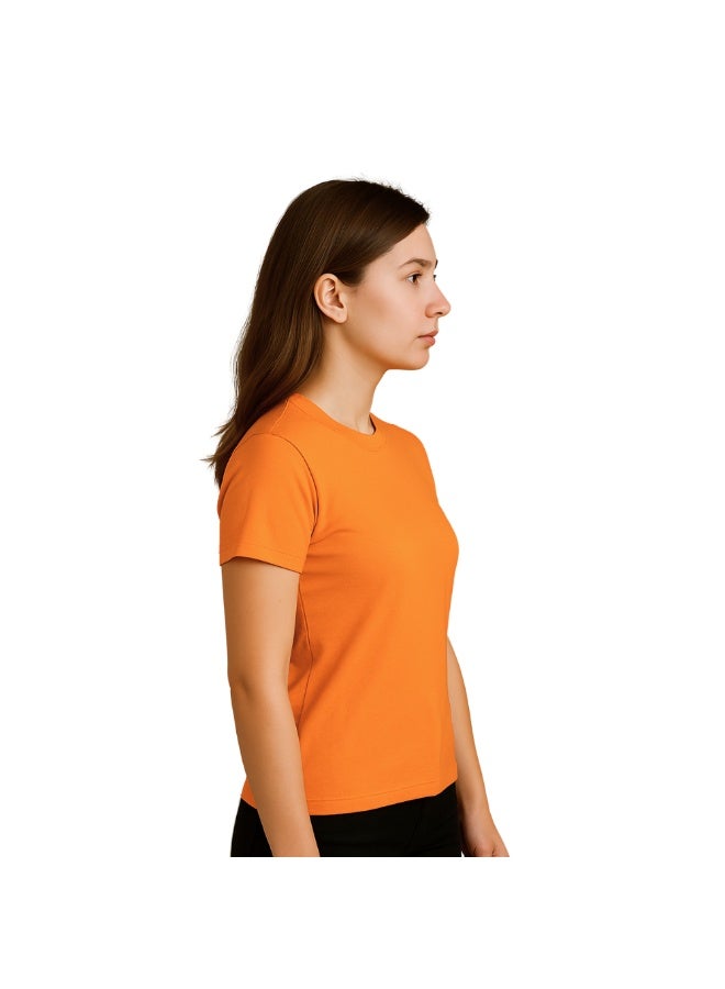 PRINTSHOP4ME Adult Round Neck Combed Women's T Shirt 190 GSM Pure Cotton Basic Colors - Image 4